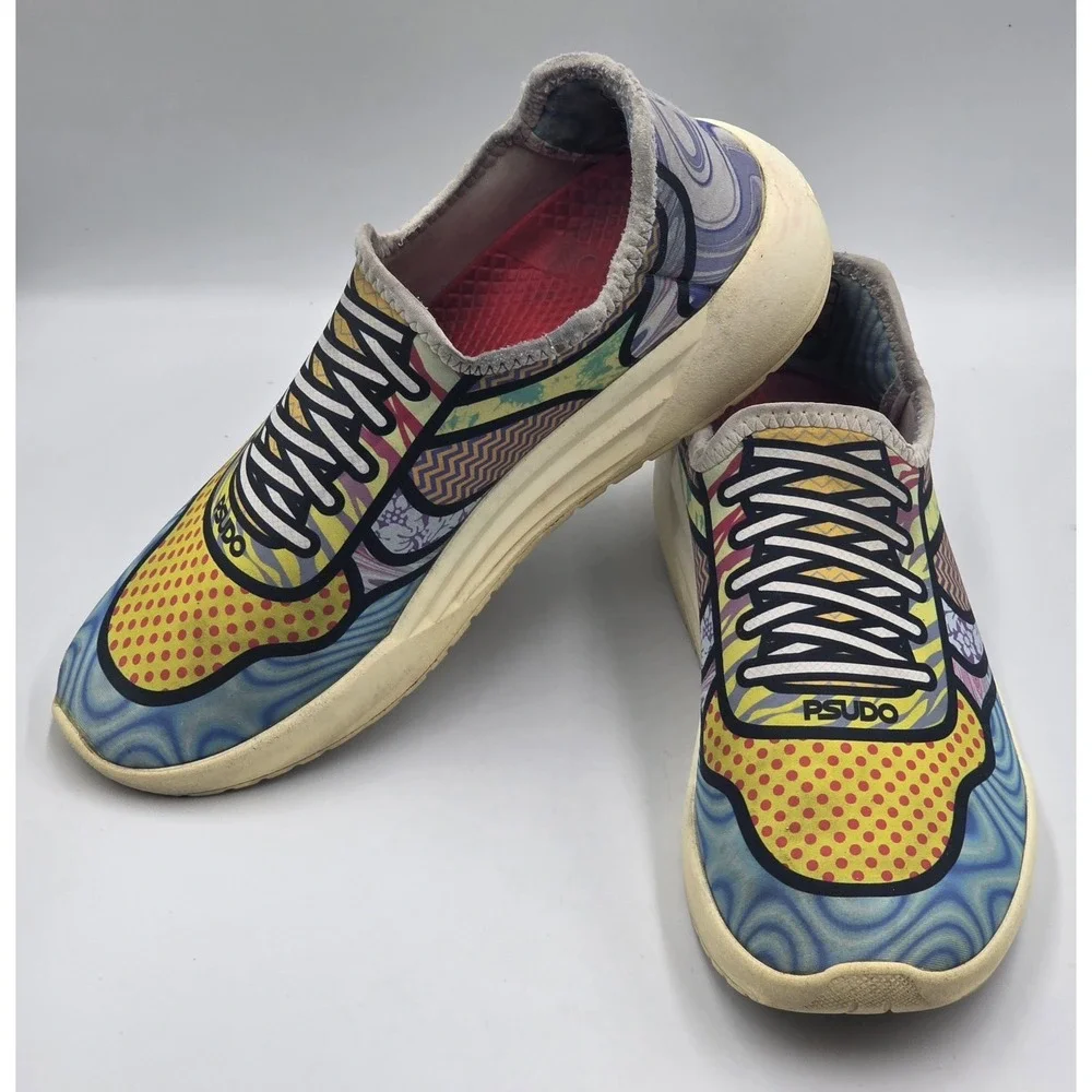 PSUDO Mens Court Slip‎ On Sneakers Cosmic USA Made Size 11 Lightweight Vegan